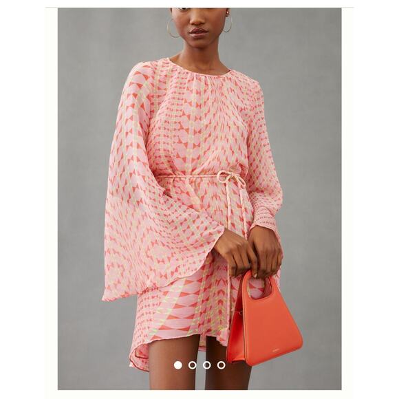 Misa Los Angeles Petra Geometric Belted Dress, Size S - Picture 1 of 10